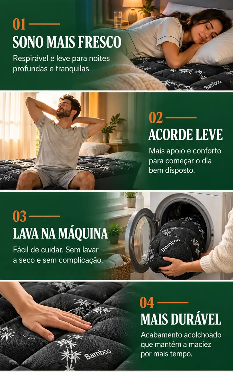 Pillow Top de Bambu Refrescante, detalhe 02
